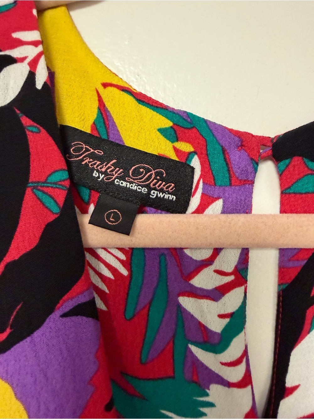 Pink Tropical Caftan by Trashy Diva by Candice Owens, Women’s XL-3X - Picture 5 of 7